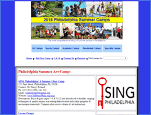 Tablet Screenshot of philadelphiasummercamps.com
